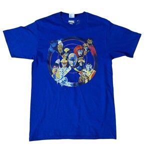 X-Men Marvel  Adult Unisex Graphic T-Shirt M Blue Cotton Marvel
